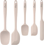 HOTEC 600℉ Heat Resistant BPA-Free Silicone Rubber Spatula Set, Kitchen Cooking by Hotec