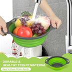 AUAUY 2 Pack Collapsible Colander Set, Round Silicone Folding Collapsible - Image 4