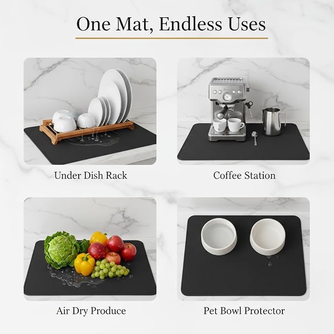 Dish Drying Mat Super Absorbent – 24" x 16" Coffee Mat - Image 6