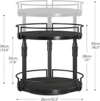 HOOBRO Lazy Susan Organizer Spice Rack, 2-Tier Height Adjustable Rotating Lazy - Image 3