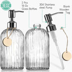 JASAI 2PACK 18 Oz Glass Soap Dispenser - Image 2