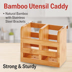 HIC Kitchen Dish Rack Caddy for Folding Dish Drying Rack, Natural Bamboo - Image 3
