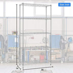 BestOffice | 5-Tier Wire Storage Shelves | 36x14x72 | Chrome | - Image 3