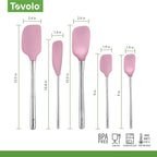 Tovolo Stainless Steel Handled Silicone Spatula Set of 5 Pink Sorbet, - Image 6