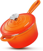 HaSteeL 1 QT Cast Iron Saucepan, Mini Enamel dutch oven by HaSteeL