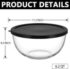 Large Glass Mixing Bowl for Sourdough, 6.2QT - Image 2