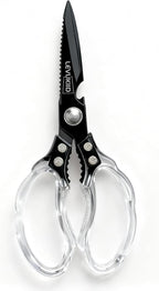 Rust-Resistant Kitchen Scissors, Transparent and Stylish Handle, Suitable by LEVUKIID