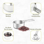 2PCS 1/4Cup Single Measuring Cup, Etched Inner Scale Stainless Steel Measure - Image 5