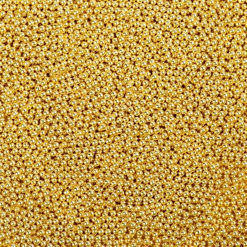 Gold Nonpareils Sprinkles - 4.6oz Edible 2mm Pearl Sprinkles by LittleStar