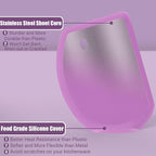 Silicone Dough Scraper with Stainless Steel Sheet, Curved Edge Flexible Bowl - Image 2