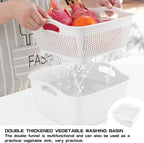 Double-layer Plastic Fruits Vegetable Washing Basket Food Storage Multi-layer - Image 4