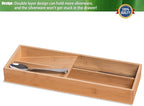 guiogc Bamboo Silverware Drawer Organizer, Kitchen Small Silverware Organizer - Image 5