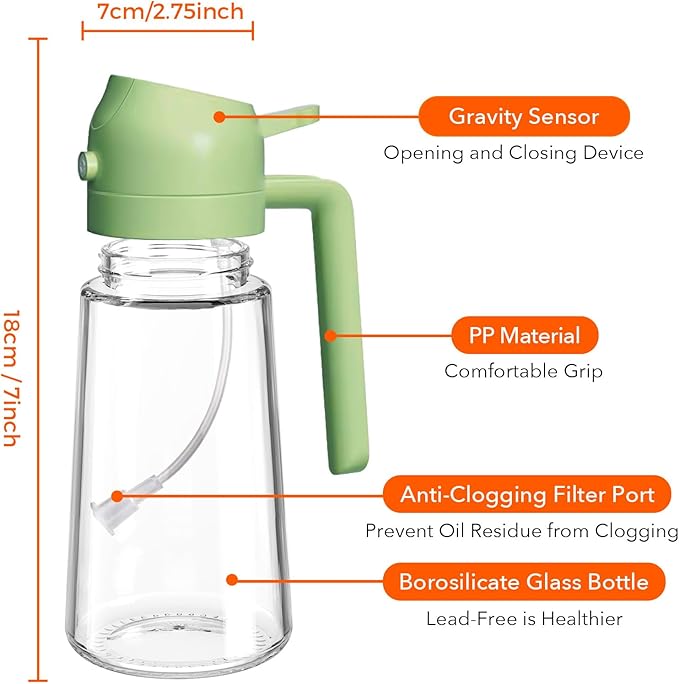 YARRAMATE 16oz/470ml Glass Olive Oil Sprayer - Image 8
