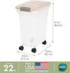 IRIS USA Airtight Dog Food Storage Container, WeatherPro, Removable Wheels - Image 3