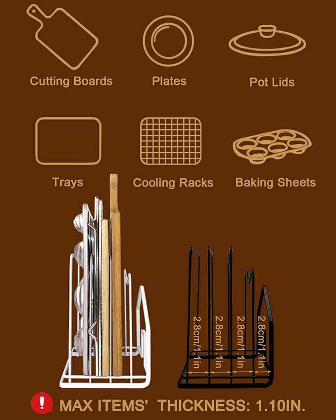 SUNFICON Cutting Board Rack Chopping Board Organizer Stand Holder Kitchen - Image 3