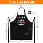 Grilling Apron - KISS THE COOK AND BRING HIM A BEER - Funny BBQ Aprons - Image 4