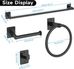Matte Black Bathroom Accessories Set, KLJKPA 4 Pieces Bathroom Hardware Set - Image 7