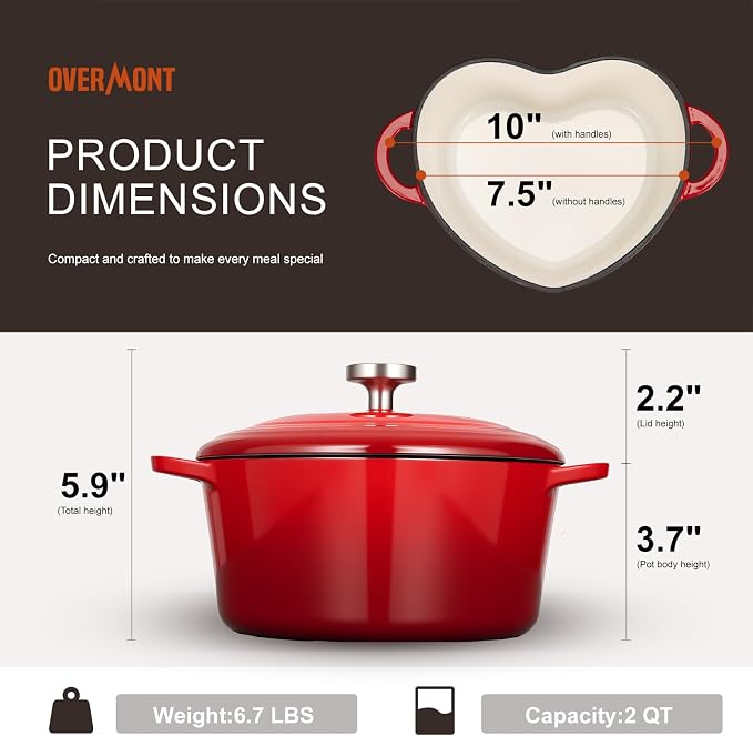 Overmont Enameled Cast Iron Dutch Oven - Image 5