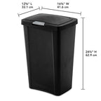 Sterilite 13 Gallon TouchTop Narrow Plastic Wastebasket - Image 3