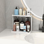 PEKER Bamboo Bathroom Organizer Countertop – Small Vanity Storage Shelf - Image 4