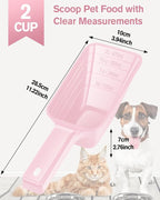 2 Cup Dog Food Scoop, Plastic Pet Food Scoop - Image 7
