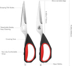 LIVINGO Kitchen Scissors, 2 Pack 9.25" Utility All Purpose Poultry Shears Heavy - Image 2