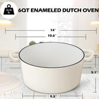 TeamFar 6Qt Dutch Oven, Enameled Cast Iron Dutch Oven Pot - Image 2