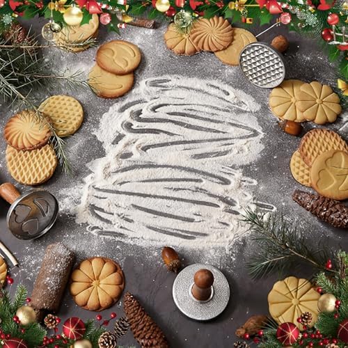 Cookie Stamps Set of 3, Metal Christmas Cookies Press Cutter Mold with Wooden Handle, Cookie Decorating Supplies for DIY Baking, Cake, Pastry,Christmas - Image 6