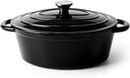 Oval Dutch Oven for Bread Baking, 4.5 Quart Non Stick Enameled Cast Iron Dutch by Kerilyn