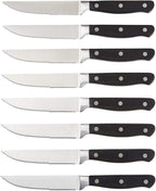 Amazon Basics 8-Piece Full Tang Stainless Steel Serrated Steak Knife Set by AmazonBasics