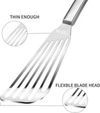 KSENDALO Thin Fish Spatula Stainless Steel -Flexible Slotted Egg Flipper - Image 6