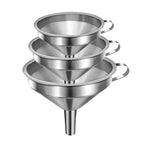 Small Funnels for Filling Bottles, Stainless Steel Small Kitchen Funnel Set of 3 by Yokudo
