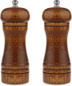 Pepper Mill - 5 inch Pepper Grinder Pepper Grinder Refillable Oak Salt and by Powstro