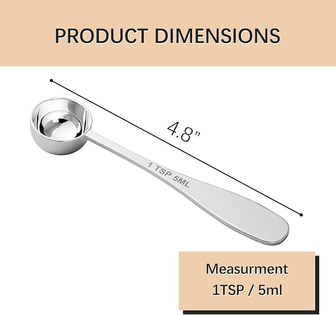 1PCS 1tsp Single Measuring Spoon, Stainless Steel Individual Teaspoon, Metal - Image 2
