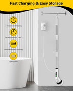 Shower Scrubber with Long Handle, Shower Cleaner Brush with 8 Brush Heads - Image 9