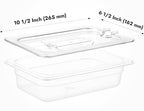 CURTA 6 Pack NSF Notched Food Pan Cover, 1/4 Size Clear Polycarbonate Lid - Image 2