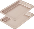 10-Inch Nonstick Shallow Cake Pan, Rectangle Bread Loaf Pan, Baking Sheet Set by Bakeley