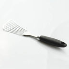 304 Stainless Steel Fish Spatula, Non-Slip Ergonomic Handle Slotted Spatula - Image 2