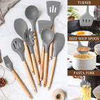 Umite Chef Kitchen Cooking Utensils Set, Woodle Handle Heat Resistant Gadgets - Image 7