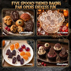 HKNMTT Skull Candy Chocolate Cake Pan 5-Shapes Halloween Silicone Mold - Image 2