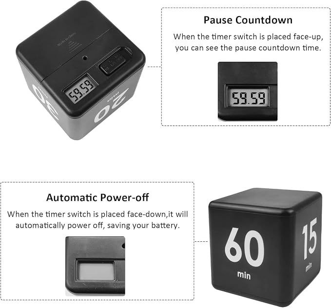 Feilifan Flip Timer, Productivity Cube Timer - Image 3
