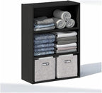 Furinno Reed Closet Organizers and Storage, 3-Tier Closet Organizer, Open Shelf - Image 4