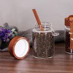 SAIOOL Loose Leaf Tea Storage Canister Set, 4 Pieces 16 OZ Glass Tea Containers - Image 7