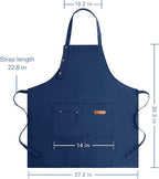 Apron for Men Women with Adjustable Straps and Large Pockets, Canvas Cotton - Image 7