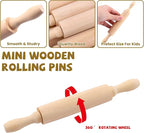BILLIOTEAM 12 Pack 8 Inch Mini Wood Rolling Pin, Small Wooden Rollers - Image 3