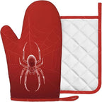 Halloween Spider Web Oven Mitts and Pot Holders Sets Silicone Heat Resistant - Image 2