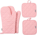Oven Mitts and Pot Holders 4 pcs Set, High Heat Resistant 500 Degree Extra by M+MIAOYAN