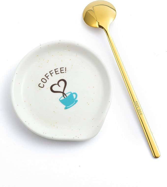 FANGSUN Coffee Spoon and Rest Set, Mini Spoon Holder by FANGSUN