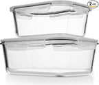 Razab 4 Pc Airtight Large Glass Food Storage Containers by RazabHomeGoods
