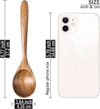 6 PCS Wooden Spoons for Honey, 6.7 inch Small Wooden Spoons - Image 2